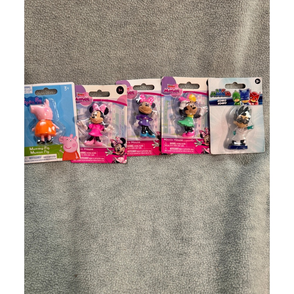 Disney Minnie Mouse Peppa Pig‎ PJ Masks Romeo Mini Figure Bundle Lot of 5 New
